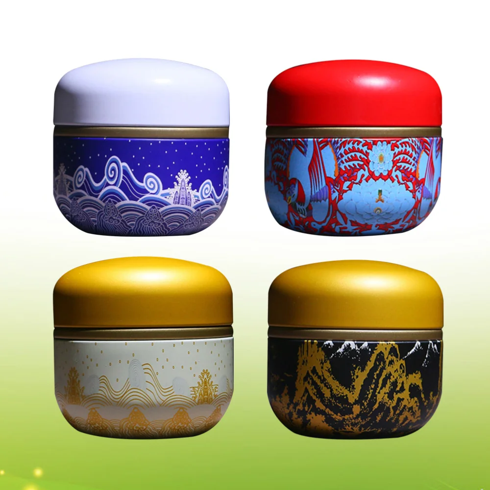 Металлическая герметичная мини тарелка круглой формы 4 шт. банка для чая с