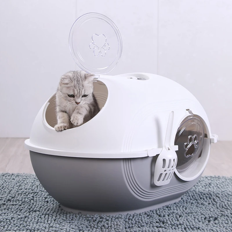 

Double Door Large Space Pet Cat Toilet Deodorization Splash Proof Cat Litter Box Fully Enclosed Cat Potty Pets Cleaning Supplies