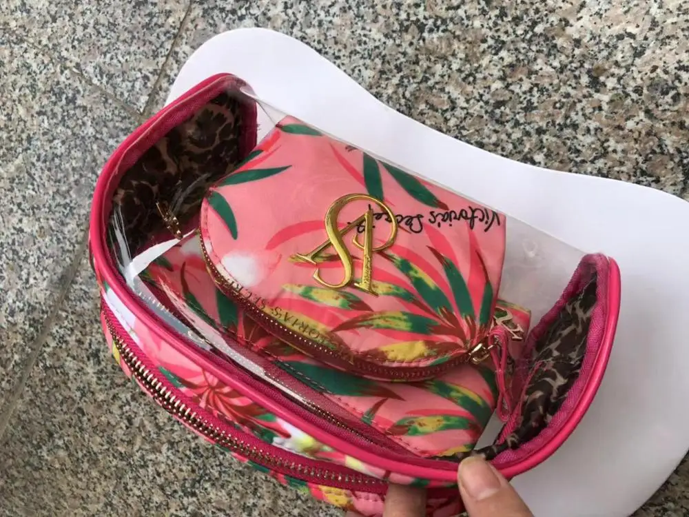 flower set Европейская и американская розовая полосатая косметичка Водонепроницаемая моющаяся сумка женская сумка - Цвет: flower set