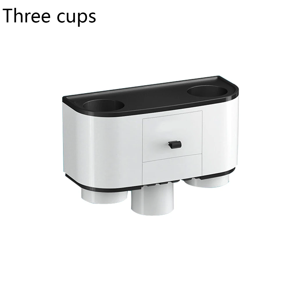 Three Cup B Магнитный держатель для зубной щетки на присосках автоматический дозатор для зубной пасты для Ванная комната стеллаж для хранения наборы аксессуаров для ванной комнаты - Цвет: Three Cup B