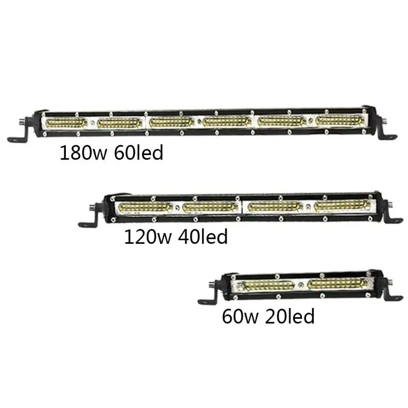 

7 13 19Inch 60W 120W 180W LED Work Light Bar Offroad LED Light Bar For Tractor Boat Trucks