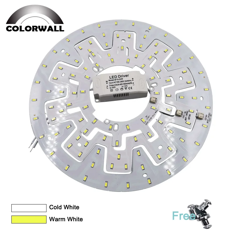 Modern LED Ceiling Lights 12-24W Kitchen Light source Module AC220V Living room Energy Saving Lighting Retrofit Board | Лампы и