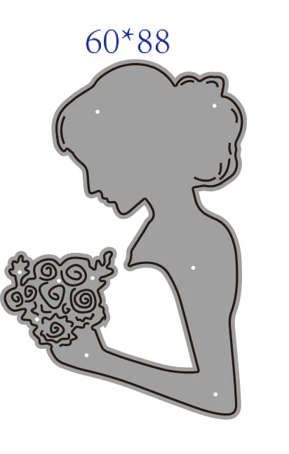 Изготовленный на заказ металлический штамп в форме невесты DIY для украшения