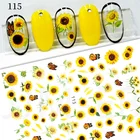 Слайдеры для ногтей, 1 лист, цветущие искусственные водные наклейки для ногтей, весенние цветочные блестящие наклейки