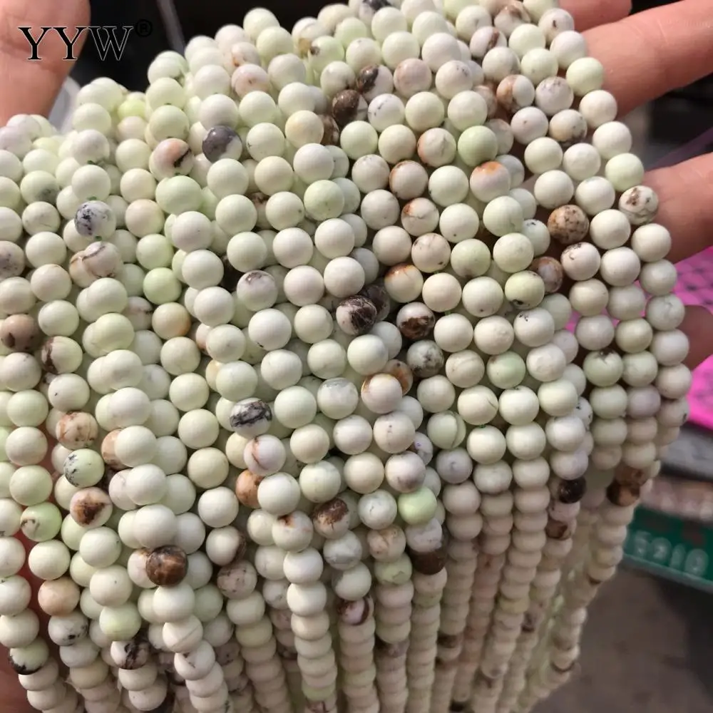 95 шт./нить бусины из натурального камня унисекс лимонный хризопраз круглый