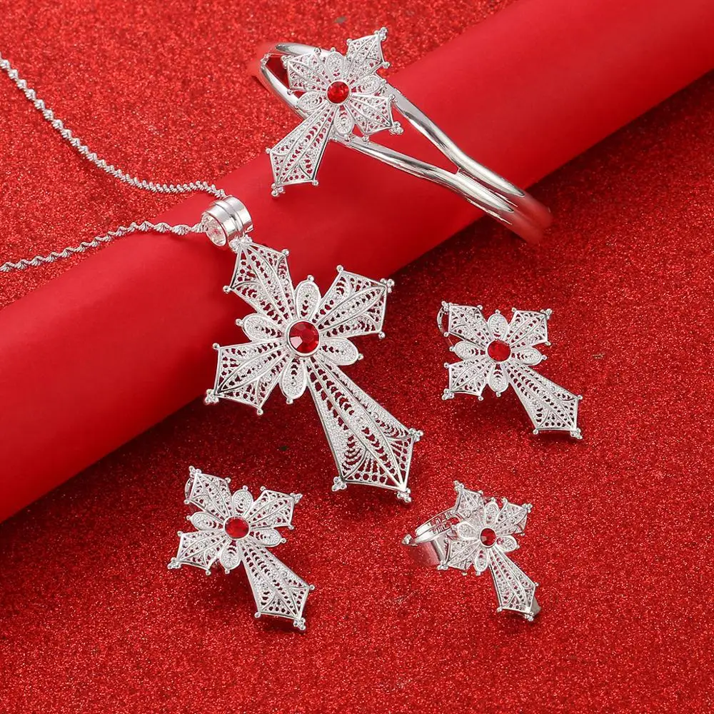 Эфиопские ювелирные изделия ожерелья с подвесками серьги браслеты из колец