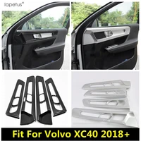 abs inner armrest door handle bowl panel frame cover trim for volvo xc40 2018 2022 carbon fiber matte accessories interior