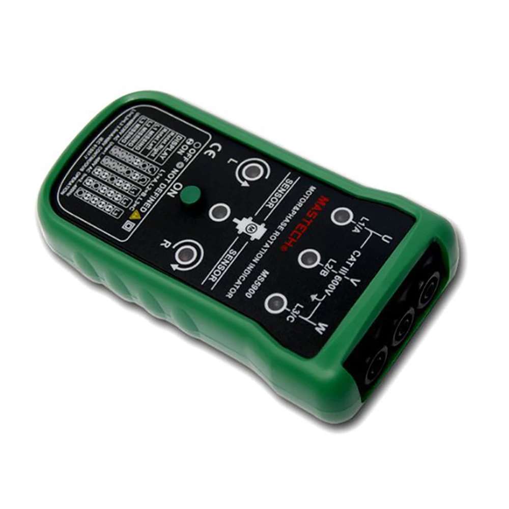 

Mastech MS5900 Motor Phase Sequence Indicator 3 Motor Meter Sequence Tester LED Field Rotation Phase Indicator 2~400Hz