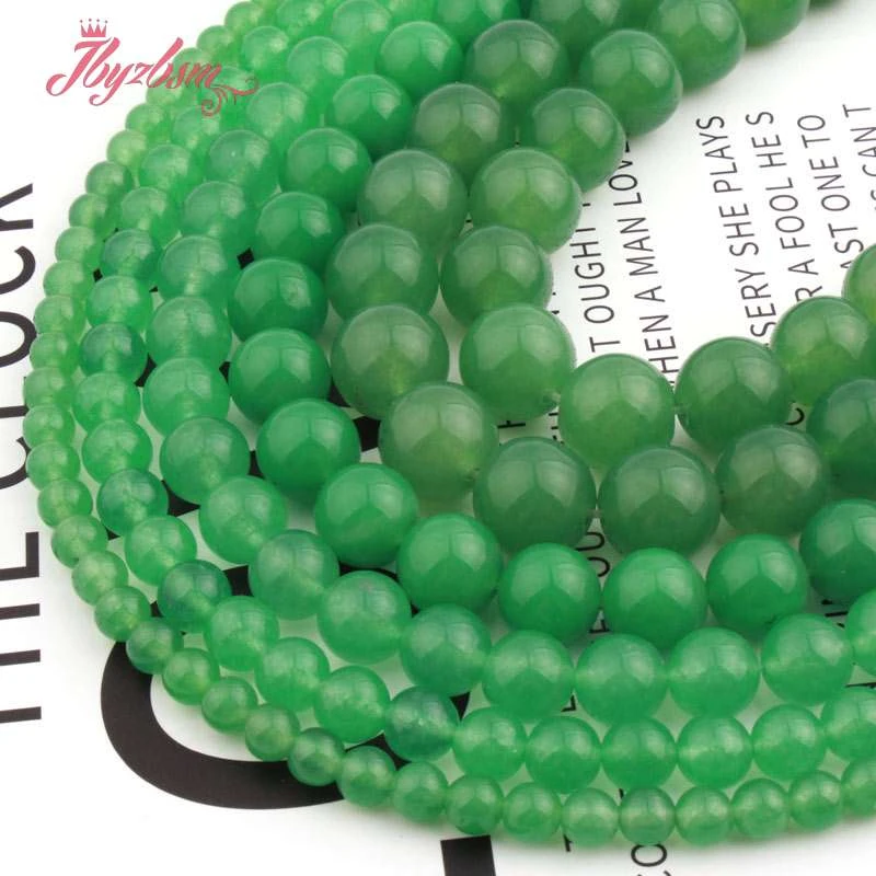 

Natural Aventurine Jades Smooth Round Beads Loose 6/8/10/12mm Stone Beads For DIY Necklace Bracelets Jewelry Making Strand 15"
