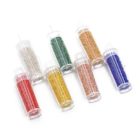 1 bottle 7 color 2mm 2021 thin tube glass seed beads charm czech beads diy bracelet necklace for jewelry making accessories