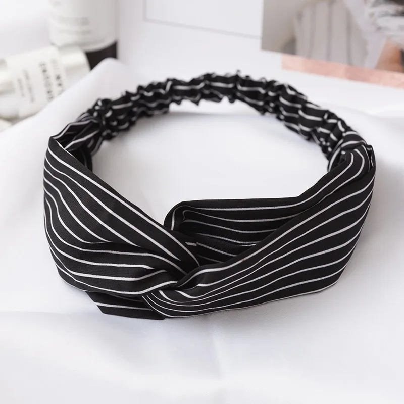 Новинка повязка для волос из гладкой ткани полосатая на голову спортивная йоги