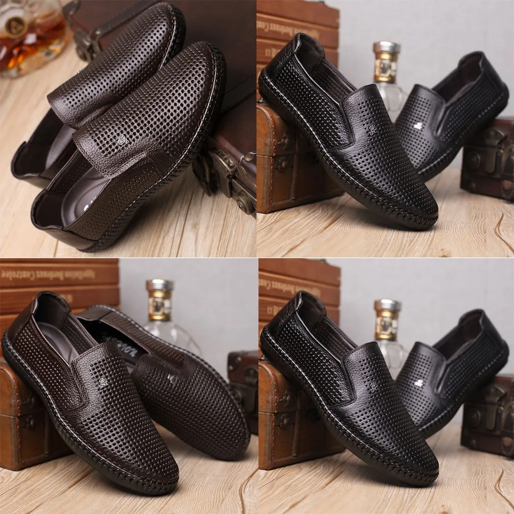 

2019 New Fashion Leather Shoes for Man Spring Autumn Men's Breathable Casual Shoe Flats Male Quality Pu Leather Shoes