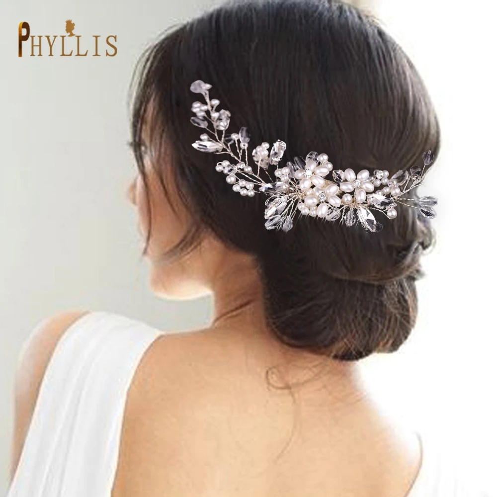 

A33 Handmade Bridal Comb Wedding Hair Clips Rhinestone Pin Pearl Bride Jewelry Wedding Hair Accessories Flower Girl Queen Tiaras