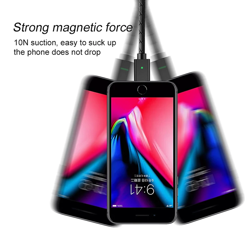 Магнитный зарядный кабель с разъемом Micro USB Type-C для Apple iPhone Lightning 3A быстрой
