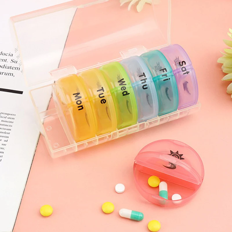 

Large Capacity 7-Day Pill Box Hot Pill Storage Box 2 Times A Day Weekly Am Pm Pill Box Suitable For Pills