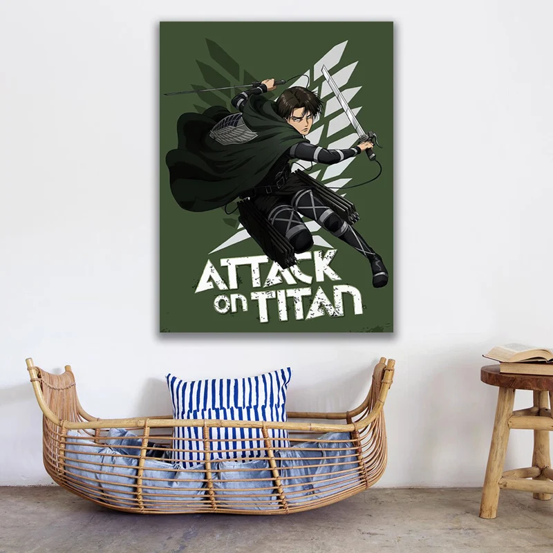 

Home Decor Attack On Titan Canvas Painting HD Prints Anime Levi Ackerman Pictures Wall Art Modular Frame Poster For Living Room