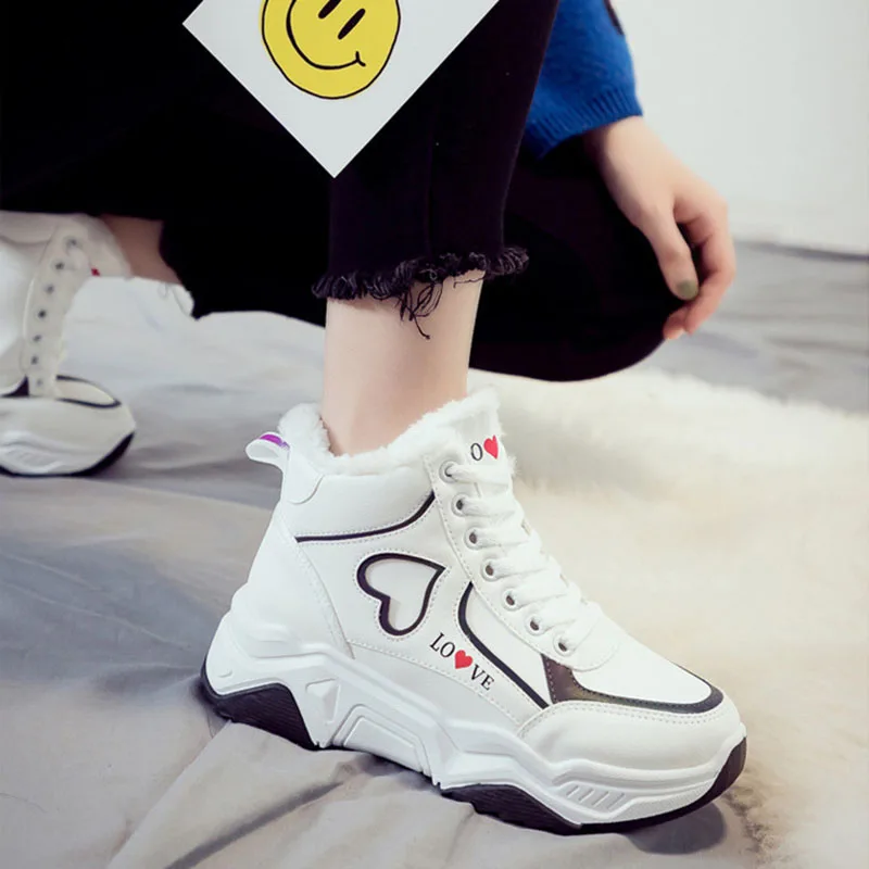 Женские ботинки с бархатной подкладкой теплые зимние Спортивная трендовая