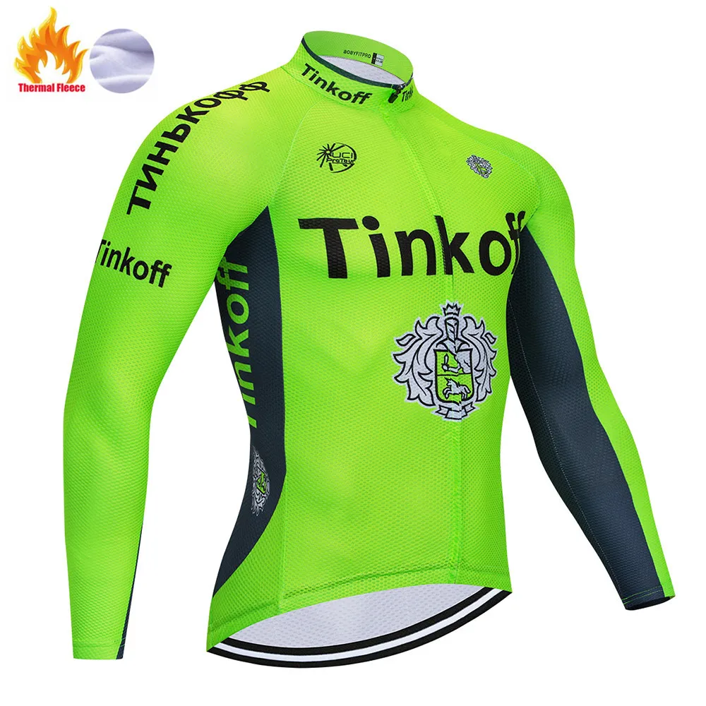 Tinkoff команда Велоспорт Джерси 9D велосипед брюки набор Ropa Ciclismo мужские зимние термо флис pro трикотаж для велосипедистов Maillot wea - Цвет: Winter jersey