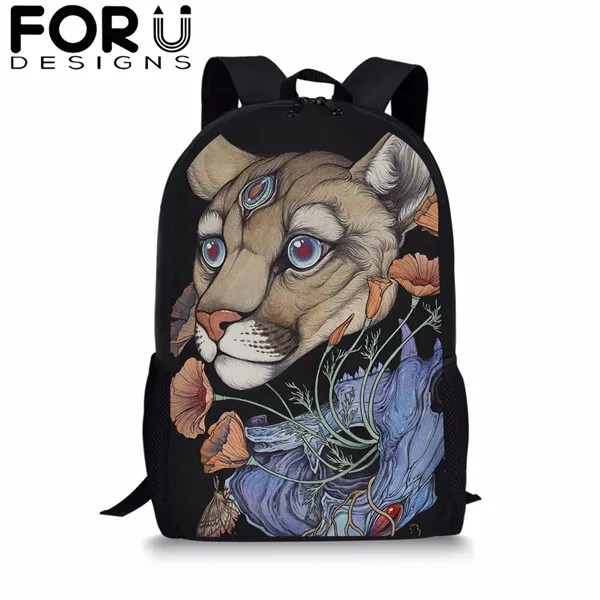 FORUDESIGNS/готический Черная кошка школьные сумки 3 шт./компл. для девочек и мальчиков Повседневное 3D Для женщин рюкзак ортопедический рюкзак детская дорожная сумка для книг - Цвет: CDGX1395C