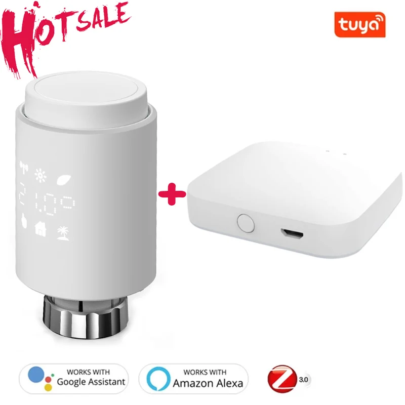 

Tuya ZigBee3.0 Smart Radiator Actuator Programmable Thermostatic Radiator Valve Temperature Controller Voice Control Via Alexa