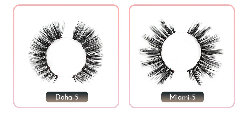 New Arrival Magnetic False Eyelashes& Eyeliner 5 Magnets Natural Soft Fake Eyelashes Extension with 2 Pairs Eyelashes