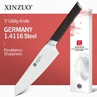 Универсальный кухонный нож XINZUO, 5 дюймов, Германия, 1.4116, стальные инструменты для приготовления пищи, острые ножи для пилинга с ручкой из черного дерева