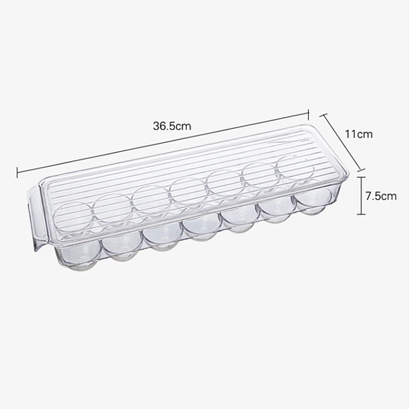 

4PC Plastic Egg Holders Stackable Refrigerator Organizer Bins Egg Tray Holder with Lid & Handles Clear Storage Container