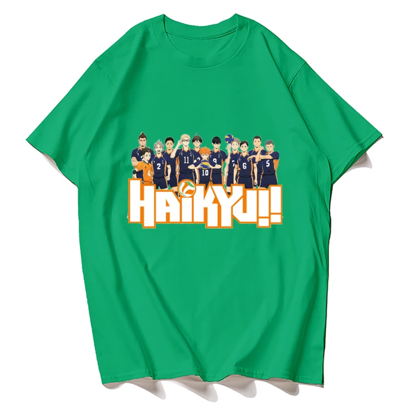 

Best Fashion Cool haikyuu Suga t shirt 100% Cotton Cool Tops Kuroo Cartoon T-shirt Karasuno Kawaii Fly High Graphic Tees Male