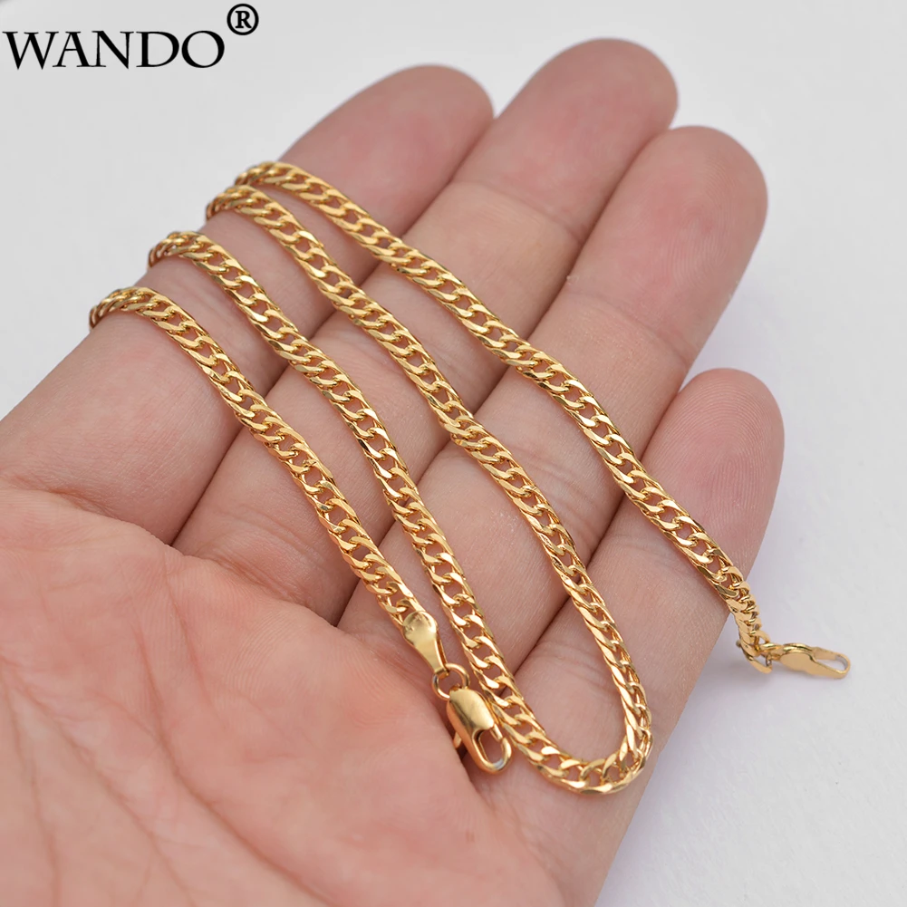 

Gold Color Necklace for Men/Women Unisex Classic Link Chain Ethiopian Jewelry High Quality Wholesale 45cm N20
