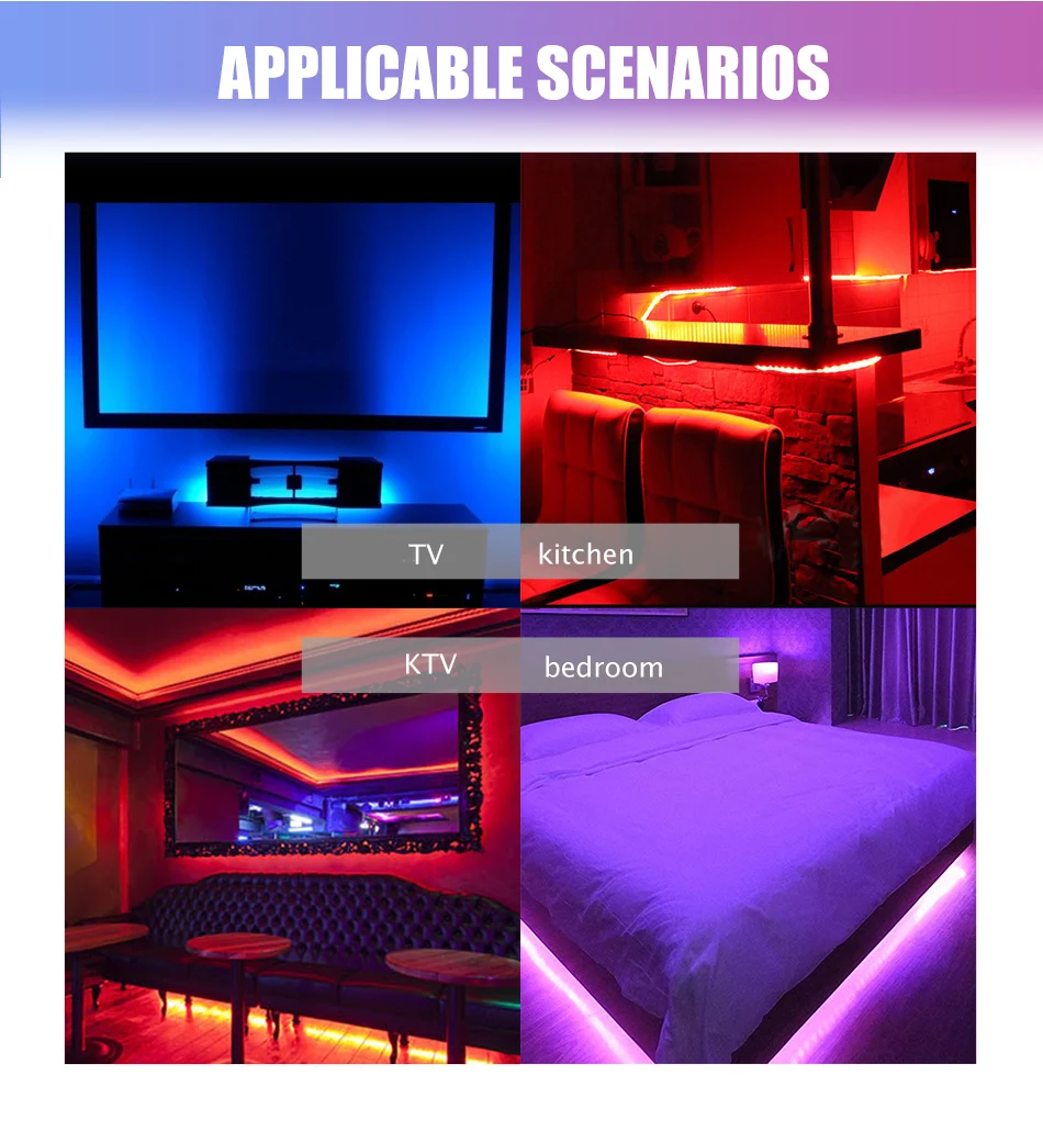 220V Светодиодные ленты RGB ТВ Подсветка 110V US/EU Plug 0,5 м~ 5 м 2835 5V USB Светодиодные ленты светильник с пультом дистанционного управления Ambi светильник лампа веревка мигающий