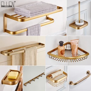 Набор аксессуаров для ванной комнаты, античная бронза, полки, держатель для мыла, вешалка для полотенец, держатель туалетная щетка, держатель для туалетной бумаги EL2001