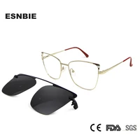 retro cateye polarized sunglasses women magnetic clip on sun glasses for ladies brand designer optical myopia eyeglasses