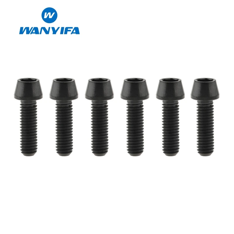 M5X16 black Wanyifa M5x15 16 18 20 мм Титан/Ti болты для выноса руля для конической головки MTB велосипедные винты фиксированные болты велосипедные части - Цвет: M5X16 black