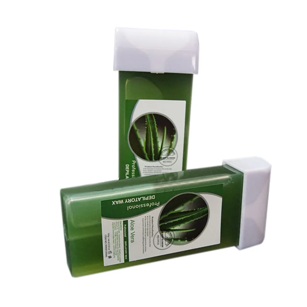 Aloe vera 100 г восковой картридж для депиляции крем для удаления волос пчелиный воск 4 вкуса яблоко Лаванда молочный запах ромашки воск для депиляции Горячий - Цвет: Aloe vera