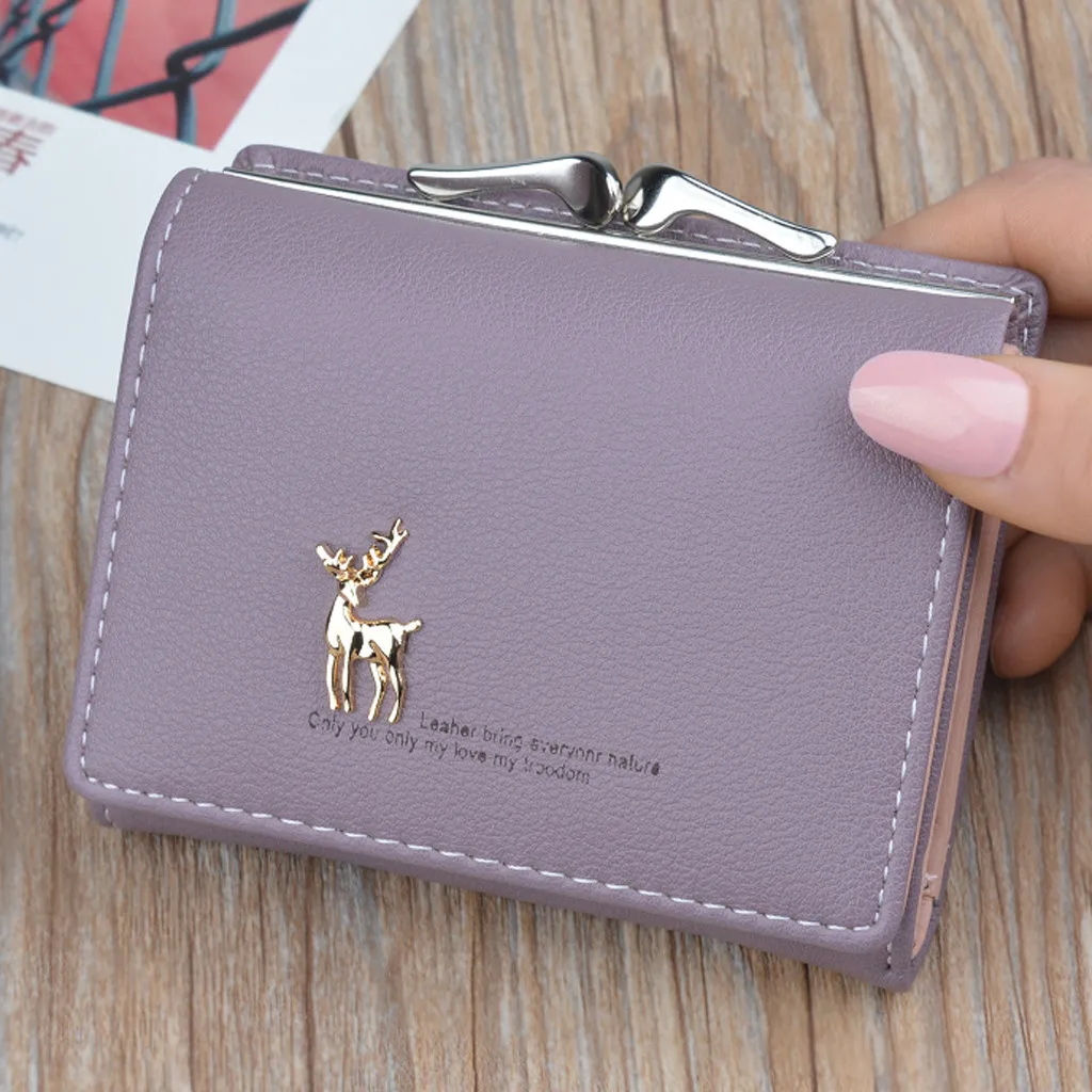 MAIOUMY, модный кошелек для монет, женские кошельки, короткий, простой, олененок, мини кошелек, держатель для карт, кошелек для монет, кошелек для женщин, высокое качество
