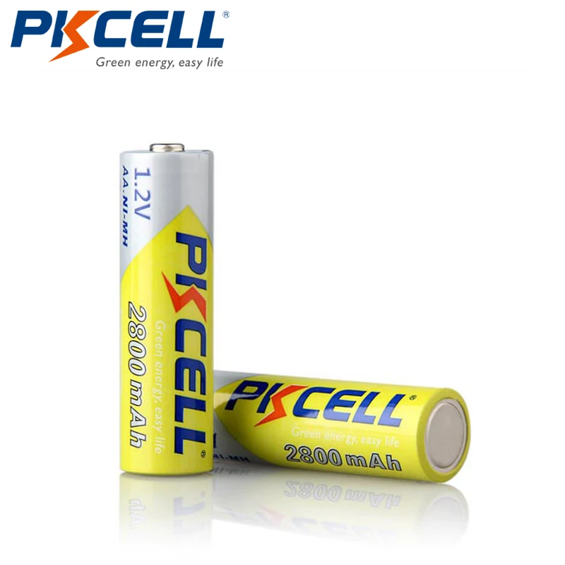 2PCS AA PKCELL Ni-MH AA батареи 2600 mAh-2800 mAh 1,2 V NiMh аккумуляторная батарея 2A батарея для фонариков камера игрушки - Цвет: 2PCS AA