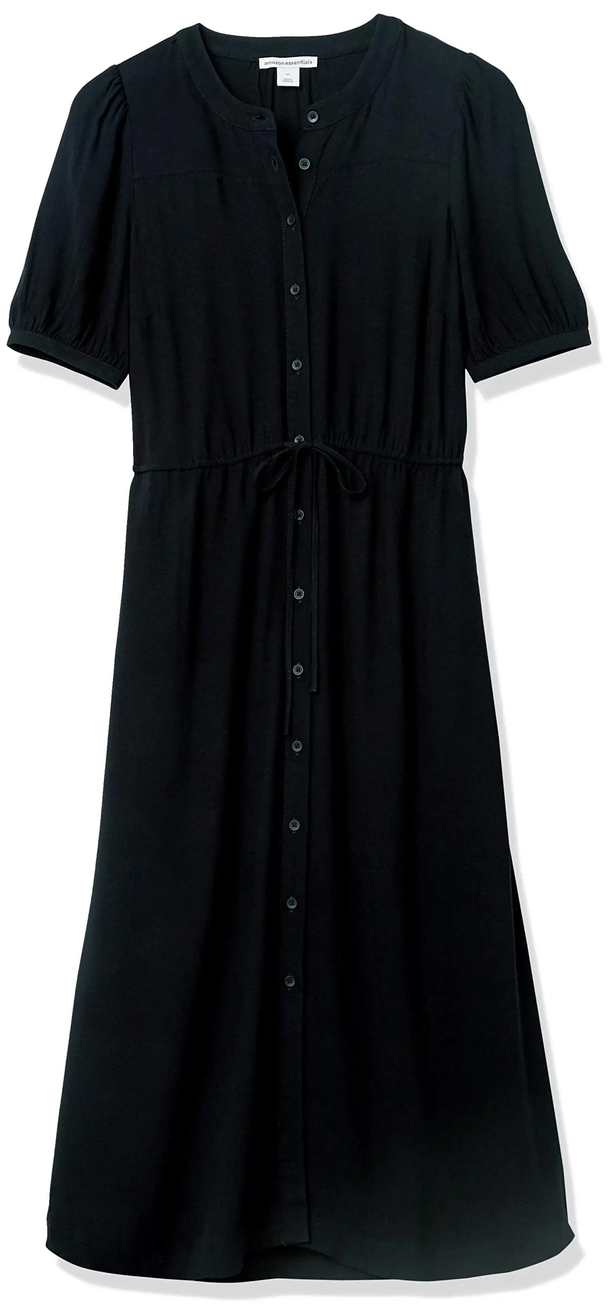 

Women's Feminine Half Sleeve Waisted Midi A-line Dress
