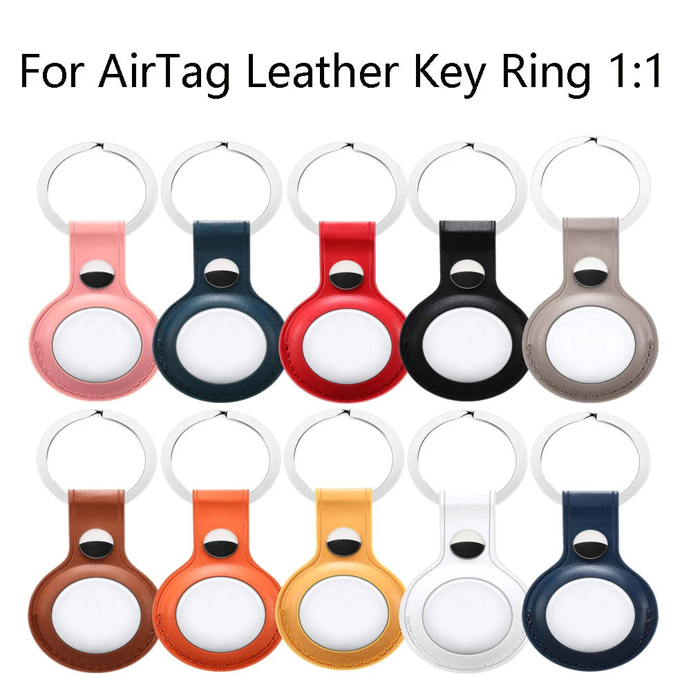 

Leather Key Ring For Apple Airtags Protective cover For Apple Locator Tracker Anti-lost Device Keychain Protective Sleeve 1:1