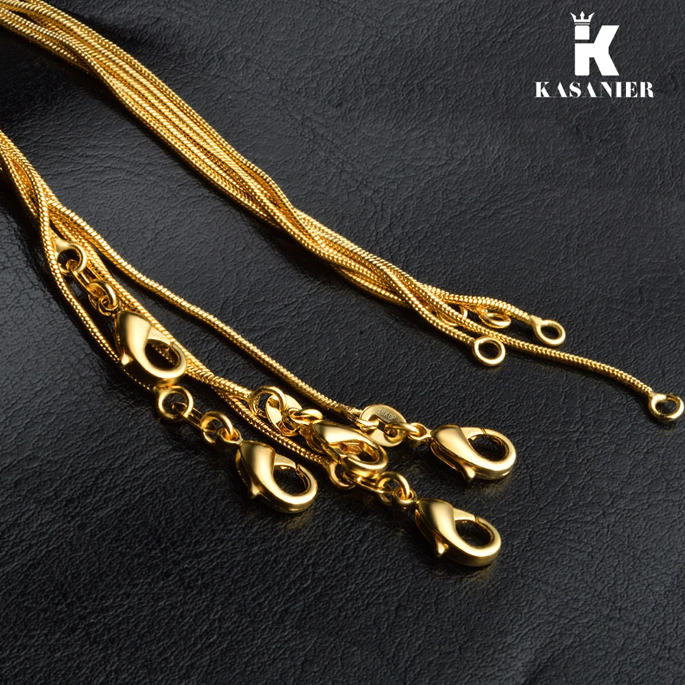 Оптовая продажа 20 шт. 2 мм золотистая цепочка-змея ожерелье 16-30 дюймов модная