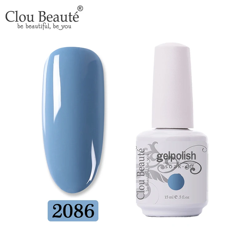 2086 Clou Beaute 15 мл цветной гель-краска УФ-гель для ногтей замачиваемый светодиодный лак для ногтей Гель-лак для ногтей Полупостоянный лак для ногтей - Цвет: 2086