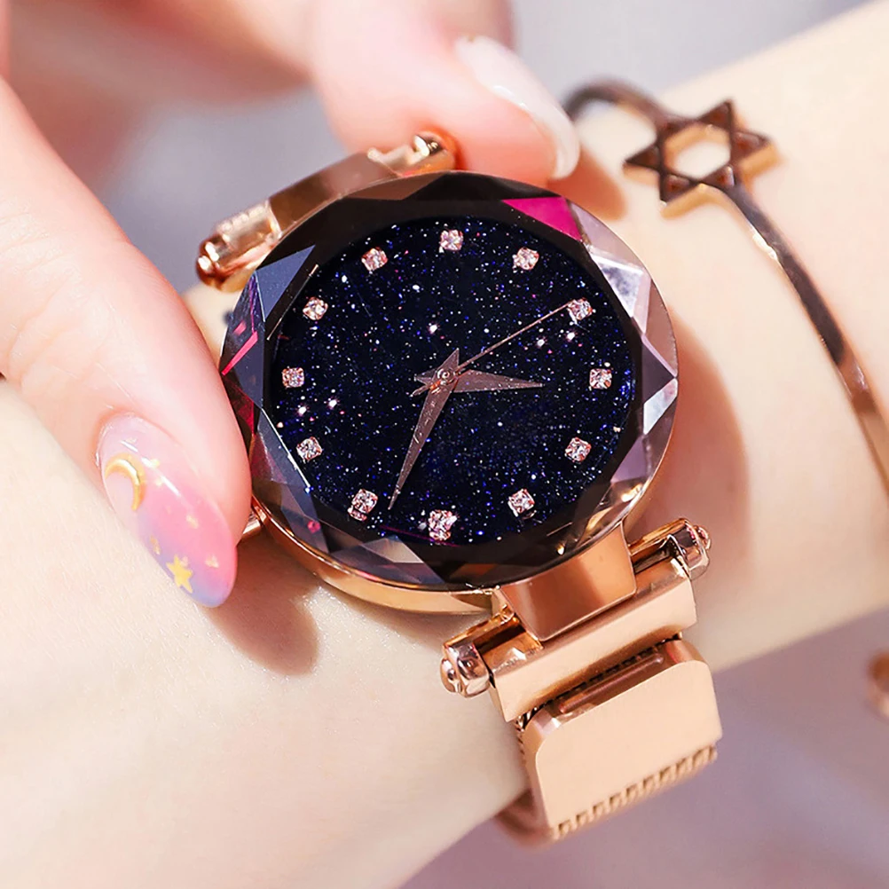 

Starry Sky Women Rhinestones Quartz Watches Bracelet Watch Ladies Magnetic Buckle Wristwatch Watch Exquisite Ladies Watch