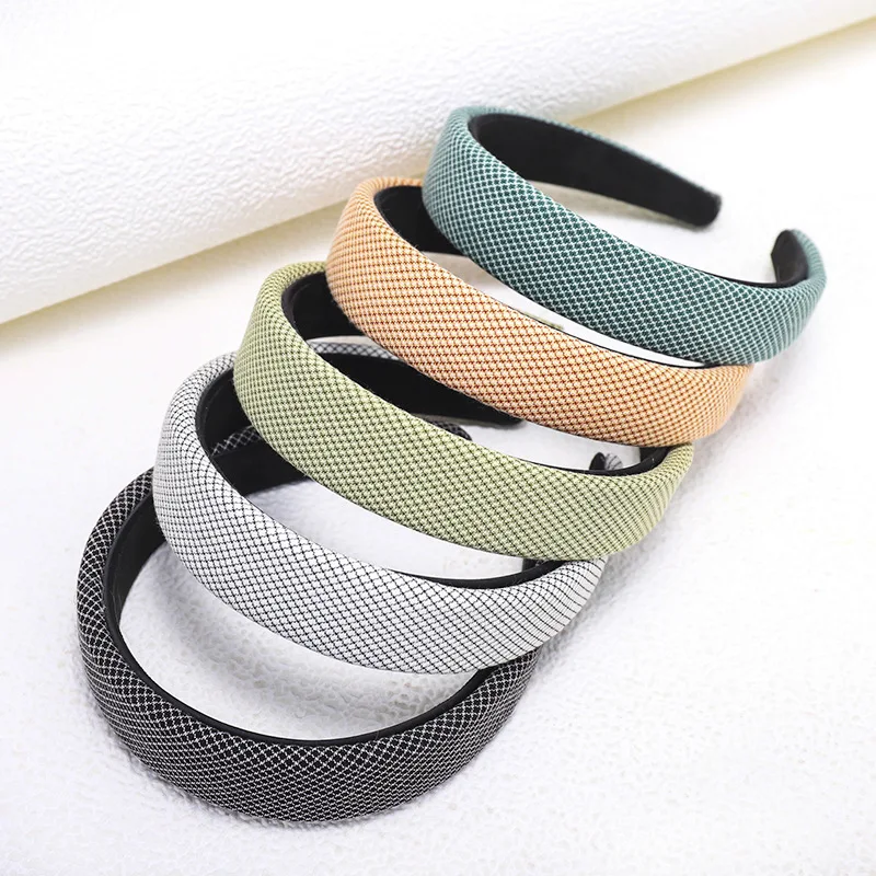 Повязка на голову женская в клетку простые губчатые головные уборы украшение для