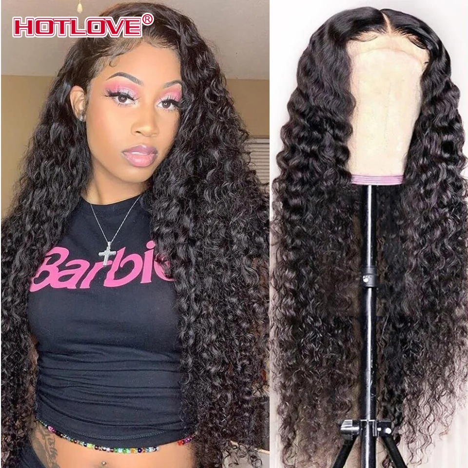 Deep Curly Frontal Wig 13x4 Lace Front Human Hair Wigs For Black Women Brazilian Kinky Curly Wigs With Baby Hair Remy Hair 28