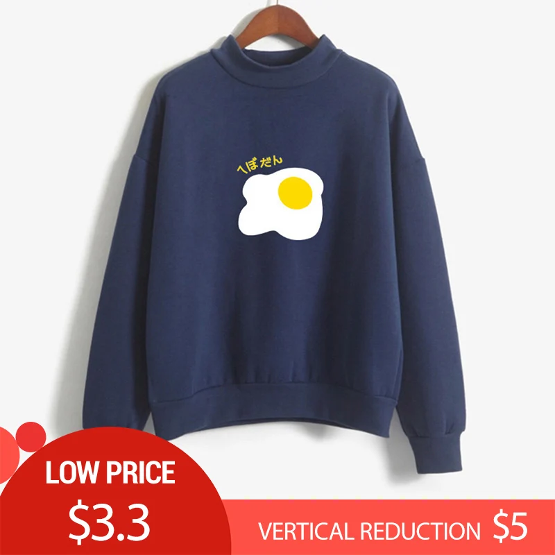 CHAMSGEND Женская толстовка с узором в виде яиц одноцветная осенняя капюшоном