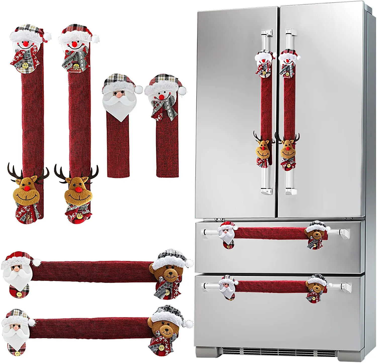 

Новинка 2022, набор крышек для холодильника, микроволновки, посудомоечной машины, Санта-Клауса, рождественские украшения для вечеринки