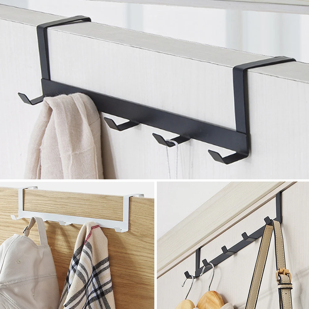 

Coat Hook Rack Over the Door 5 Hooks Home Organizer Metal Hanging Rack Cloth Coat Hat Hanger Bathroom Kitchen Accessories