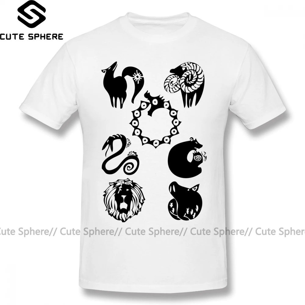 Футболка Seven Deadly Sins, футболка Seven Deadly Sins, футболка XXX с коротким рукавом, футболка с милым принтом, 100 хлопок, Пляжная Мужская футболка