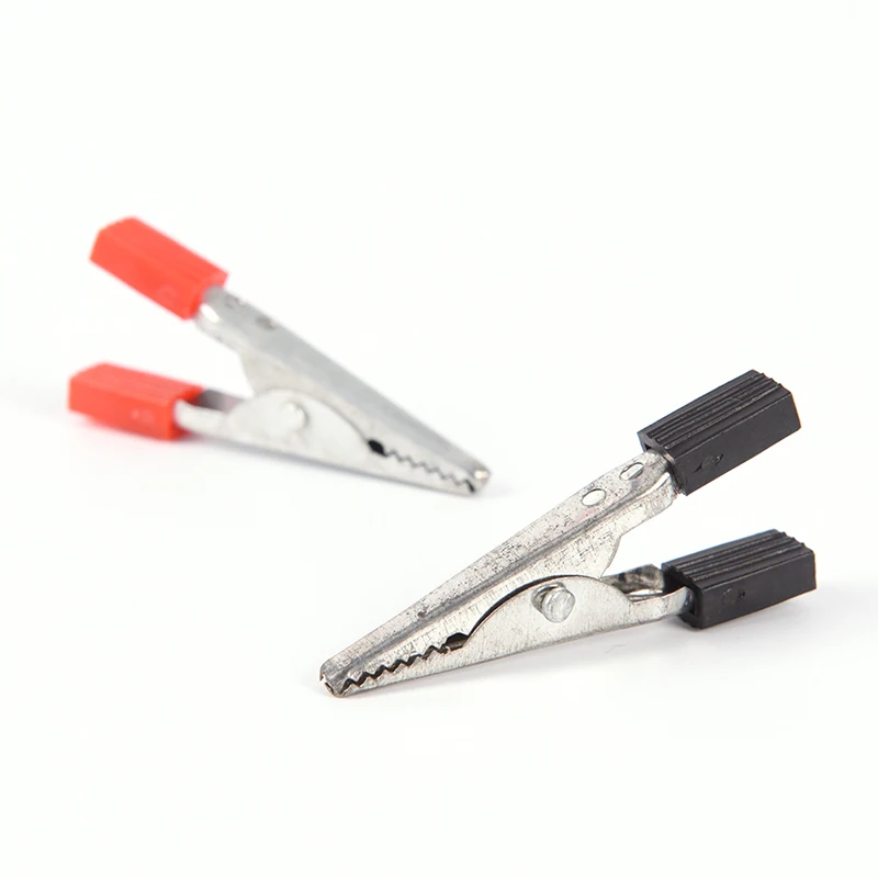 10 шт./лот красные черные изолированные зажимы типа крокодил пластиковые ручки