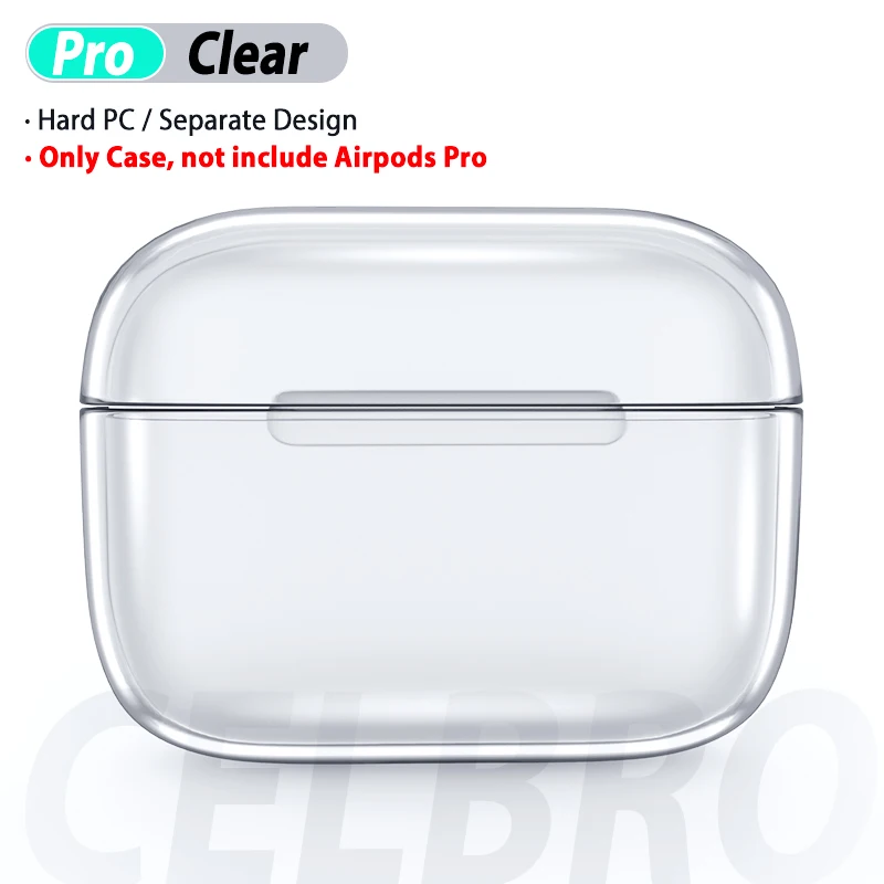 Прозрачный чехол-накладка для AirPods Pro, Жесткий ПК, Cristal, милый мультяшный протектор для наушников Air Pod Pro 3, чехол для AirPods Box - Цвет: Clear