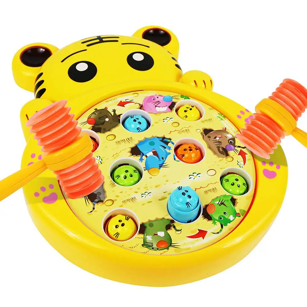 

Whack Game Toy With Mole Electric Rotating Cartoon Hammering Toys With Music And Light For Concentration Visual Training & Stren